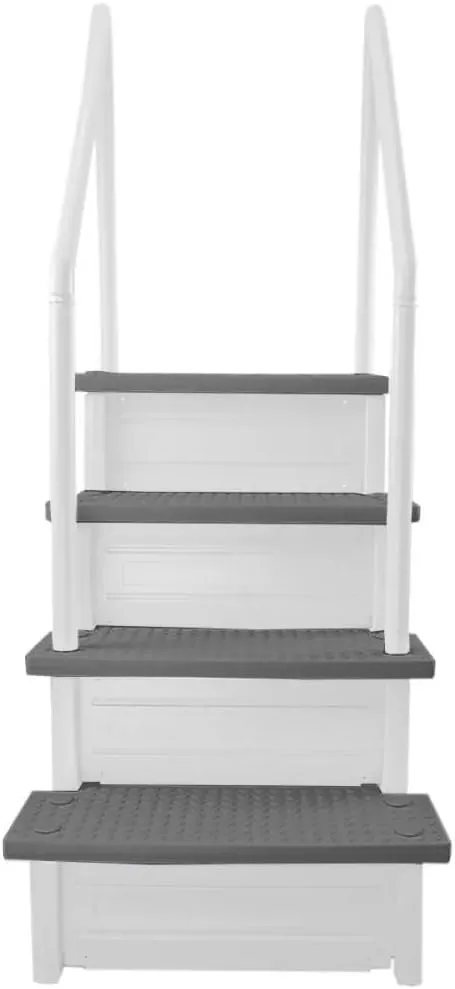 Aqua Select Anti-Slip in-Pool Steps | White/Gray Steps | for Above Ground Swimming Pools | Can Mount to Decks 48" to 54" H | Safety Stairs Capacity Up to 250 lbs