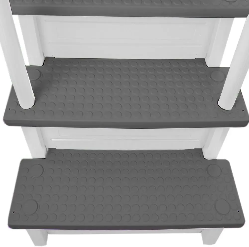 Aqua Select Anti-Slip in-Pool Steps | White/Gray Steps | for Above Ground Swimming Pools | Can Mount to Decks 48" to 54" H | Safety Stairs Capacity Up to 250 lbs