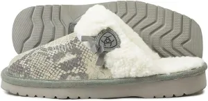 ARIAT Women's Indoor/Outdoor Warm Comfortable Jackie Square Toe Exotic Slippers with Genuine Suede Leather Uppers