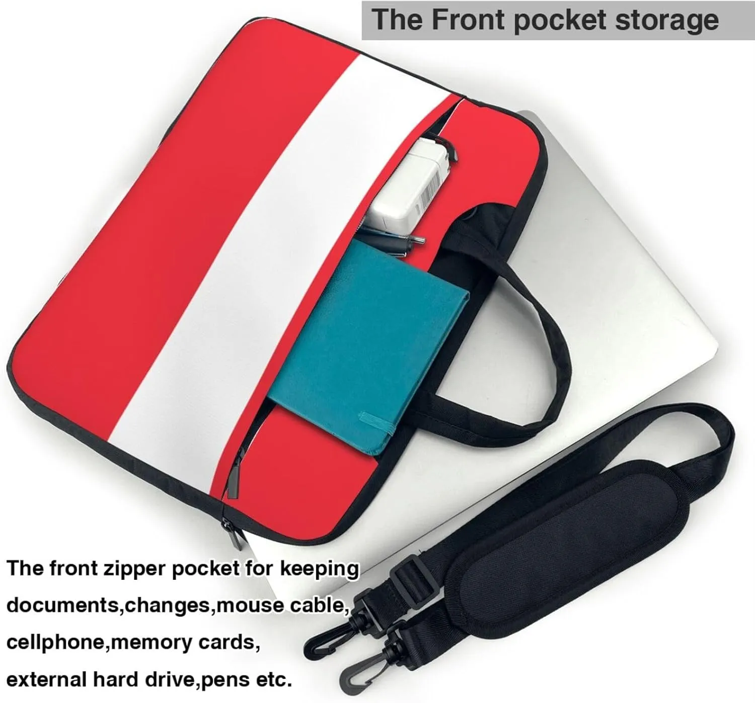 Austrian flag Print Trendy Oxford Cloth Laptop Bag - Versatile Laptop Case,Messenger Bag, Shoulder Bag