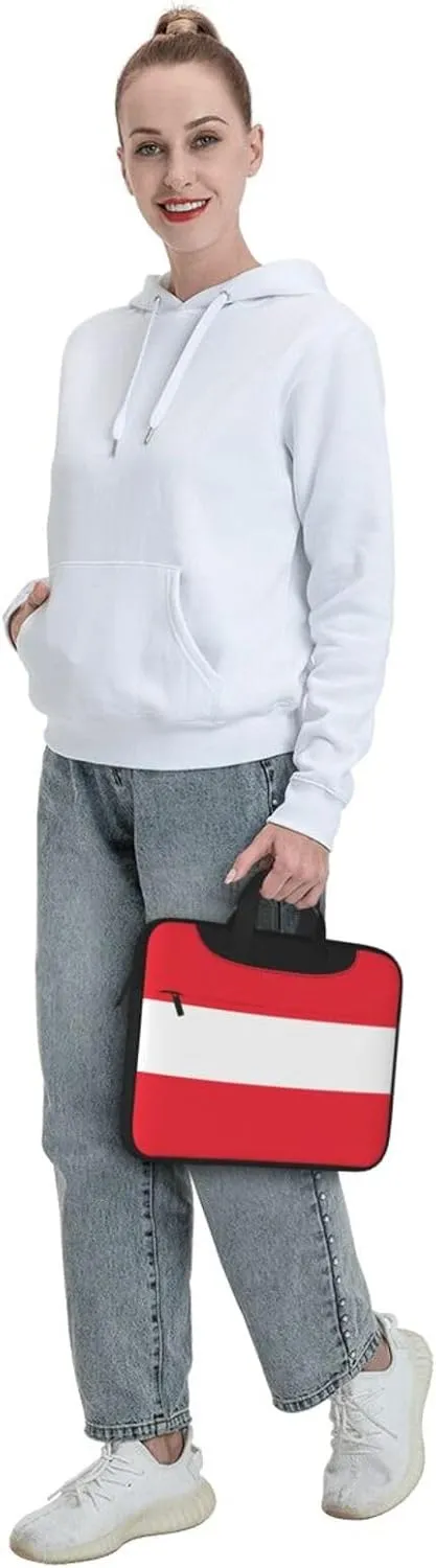 Austrian flag Print Trendy Oxford Cloth Laptop Bag - Versatile Laptop Case,Messenger Bag, Shoulder Bag