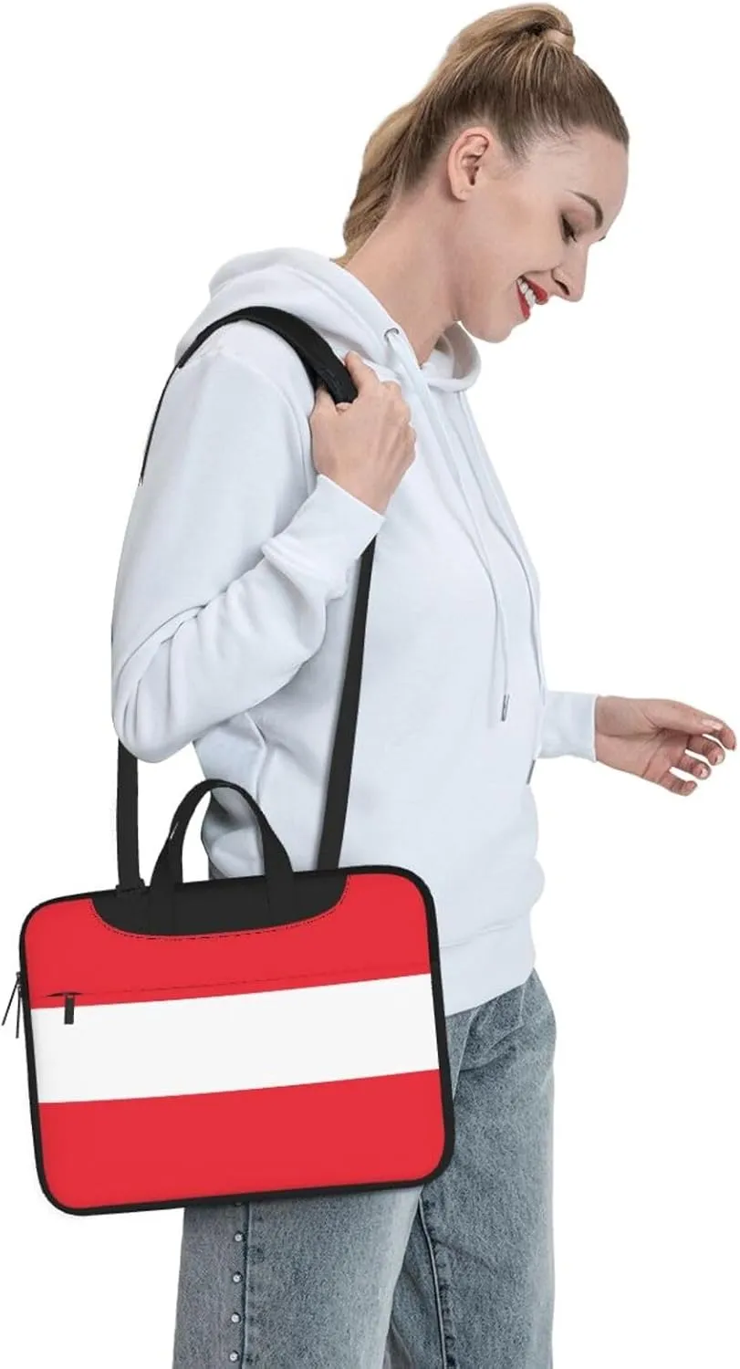 Austrian flag Print Trendy Oxford Cloth Laptop Bag - Versatile Laptop Case,Messenger Bag, Shoulder Bag