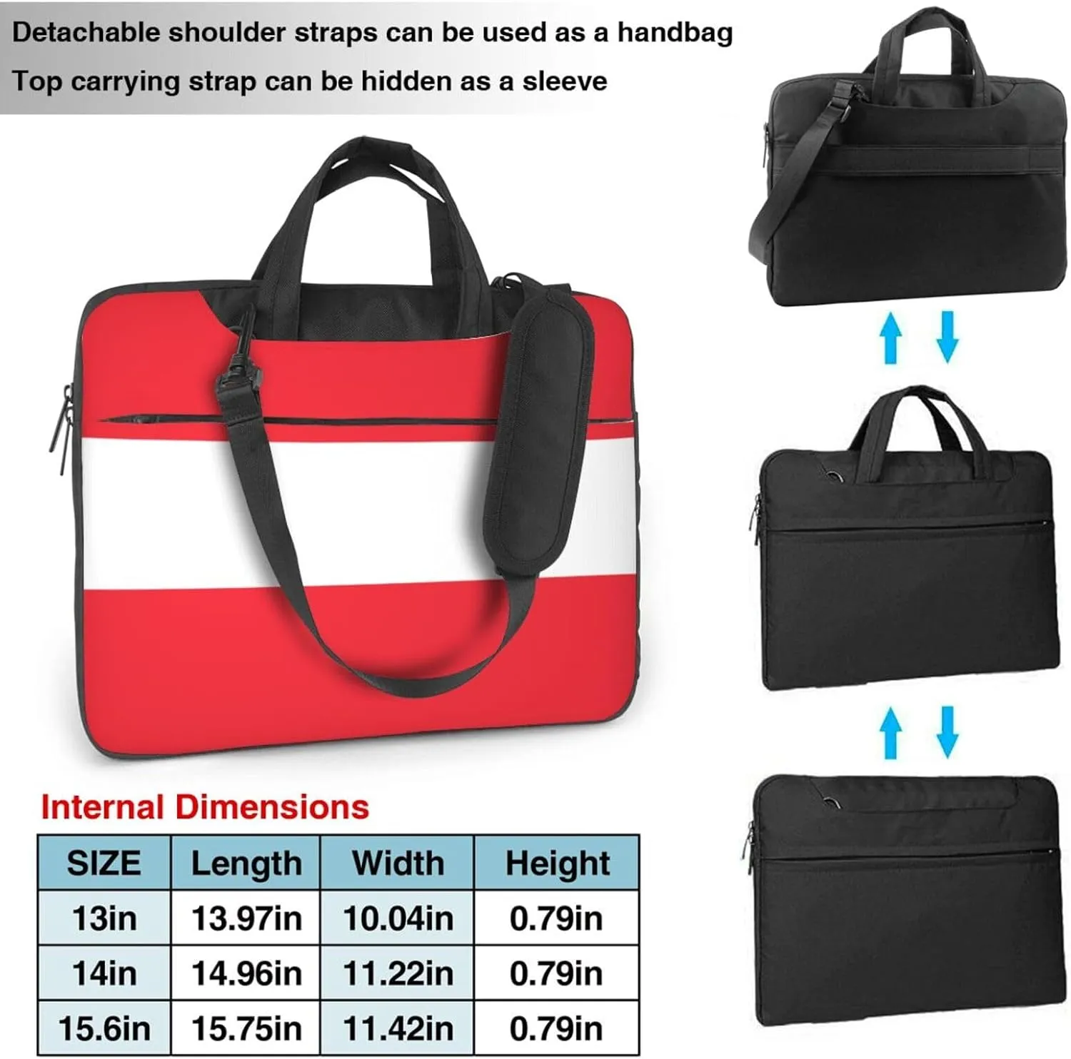 Austrian flag Print Trendy Oxford Cloth Laptop Bag - Versatile Laptop Case,Messenger Bag, Shoulder Bag