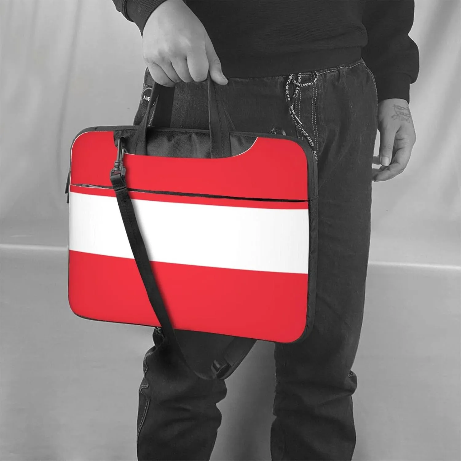 Austrian flag Print Trendy Oxford Cloth Laptop Bag - Versatile Laptop Case,Messenger Bag, Shoulder Bag