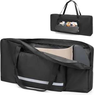 Baby Bouncer Transport Bag, Bouncer Carrier Compatible with Baby Bjorn Bouncer Balance Soft and Bouncer Bliss, Double Zipped Travel bag with shoulder Pad, Black