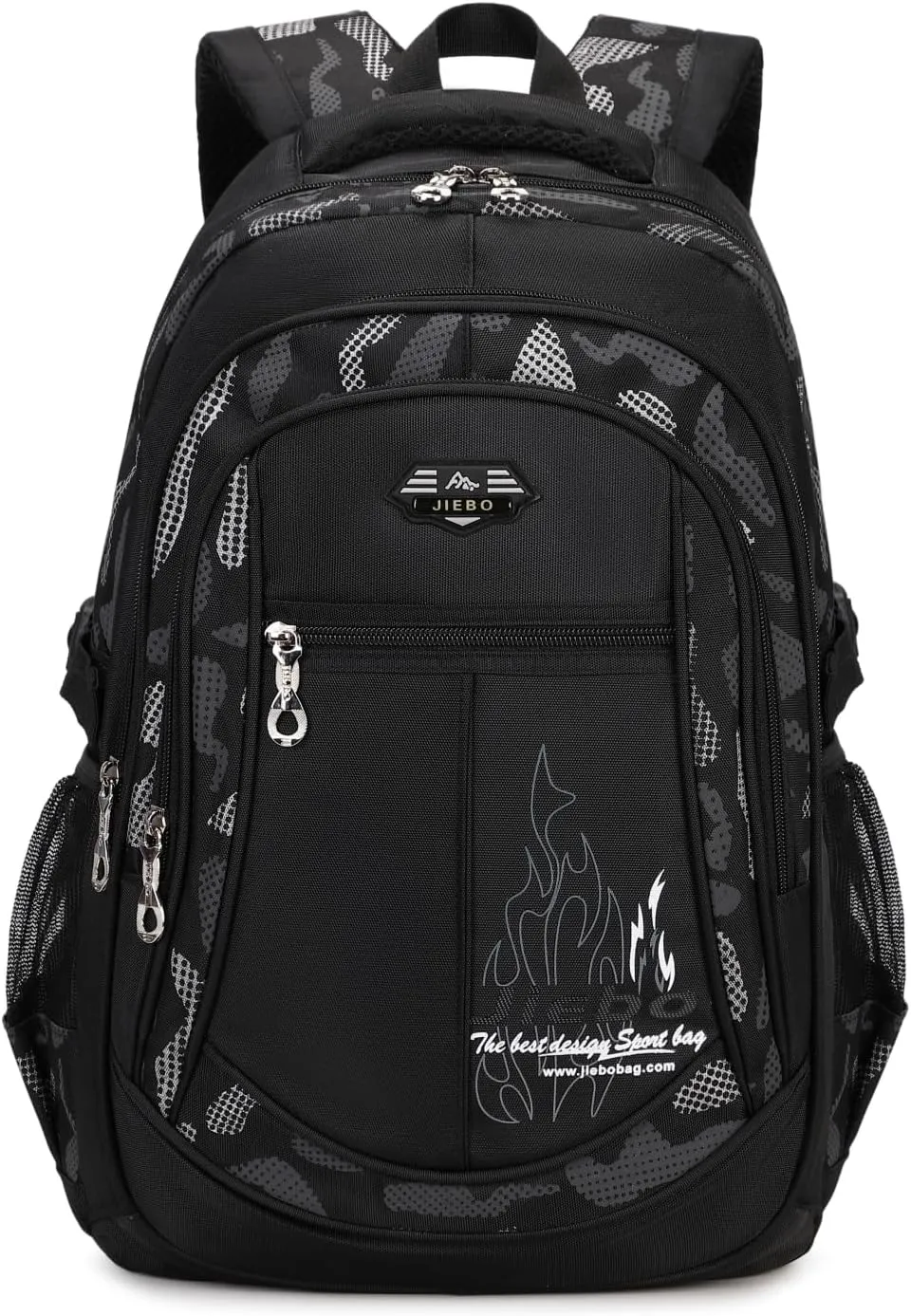 Backpacks for Boys Elementary Middle School Bags Kids Heavy Duty Durable Teenage Student Sturdy Bookbag Travel Waterproof 18in (D-Black)