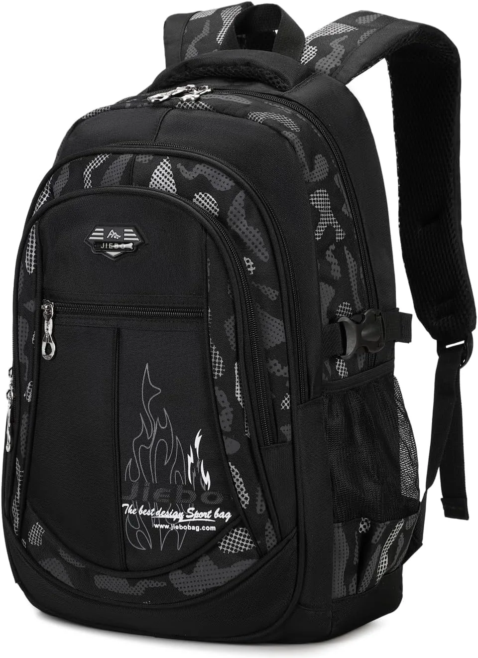 Backpacks for Boys Elementary Middle School Bags Kids Heavy Duty Durable Teenage Student Sturdy Bookbag Travel Waterproof 18in (D-Black)