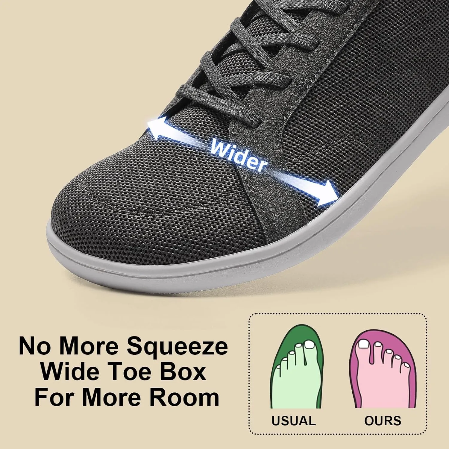 Barefoot Wide Toe Box Shoes for Women - Minimalist Barefoot Shoes with | Zero Drop Sole | Extra Wide Slip on for Walking
