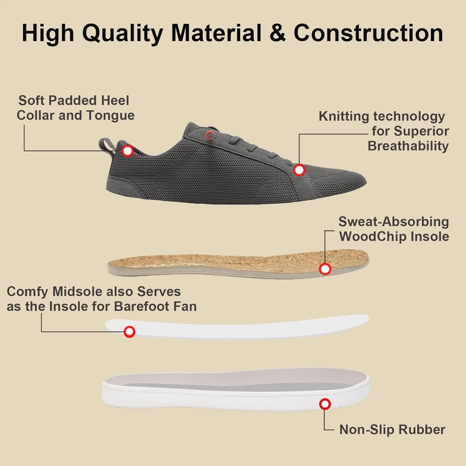 Barefoot Wide Toe Box Shoes for Women - Minimalist Barefoot Shoes with | Zero Drop Sole | Extra Wide Slip on for Walking