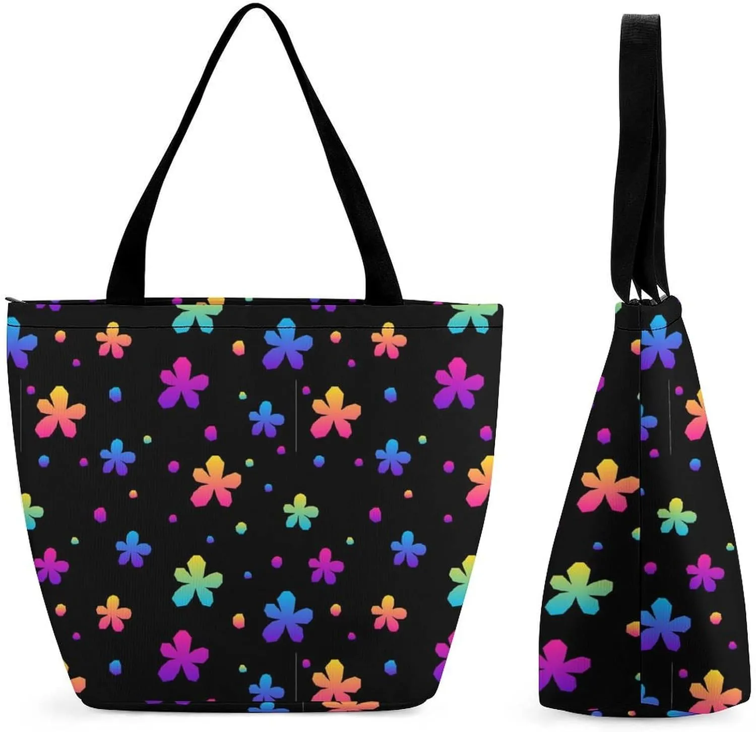 Bats Starrys Skys Pattern Hobo Handbags With Zipper Women's Tote Handbags
