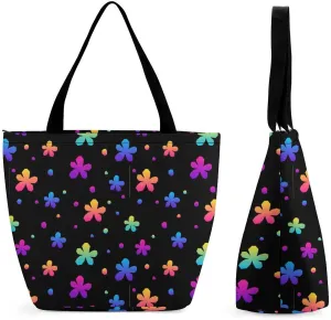 Bats Starrys Skys Pattern Hobo Handbags With Zipper Women's Tote Handbags