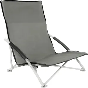 Beach Camping Folding Adults with Carry Bag︱Low Profile, Lightweight, Portable Chair for Outdoor Travel, Picnic, BBQ (Color: Grey), 1-Pack, Black