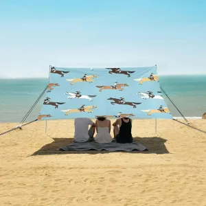 Beach Shade Tent with UPF50  UV Protection,Woman Jockeys Equestrian Lightweight Camping Sun Shelter for Outdoor,Camping Trips, Fishing, Backyard,Picnics,Easy Set Up and Carry 9x10.5 FT