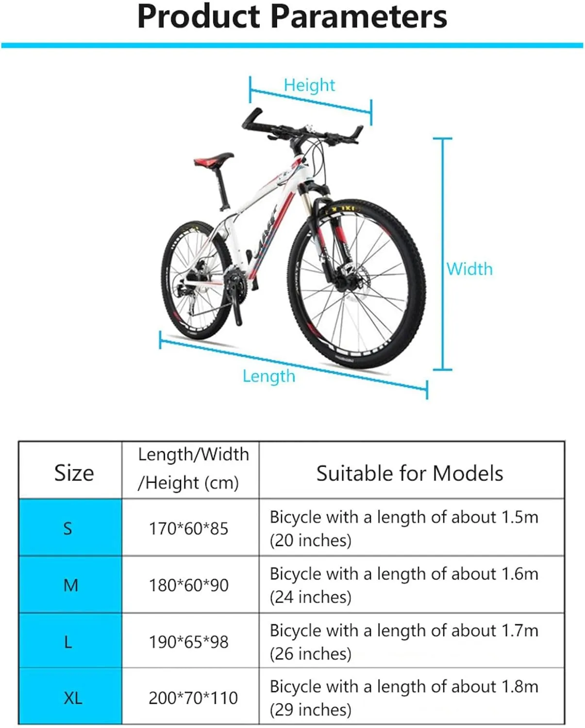 Bike Cover Oxford Cloth dustproof, Rainproof and UV-Proof Mountain Bike/Road Bike with Keyhole Storage Bag