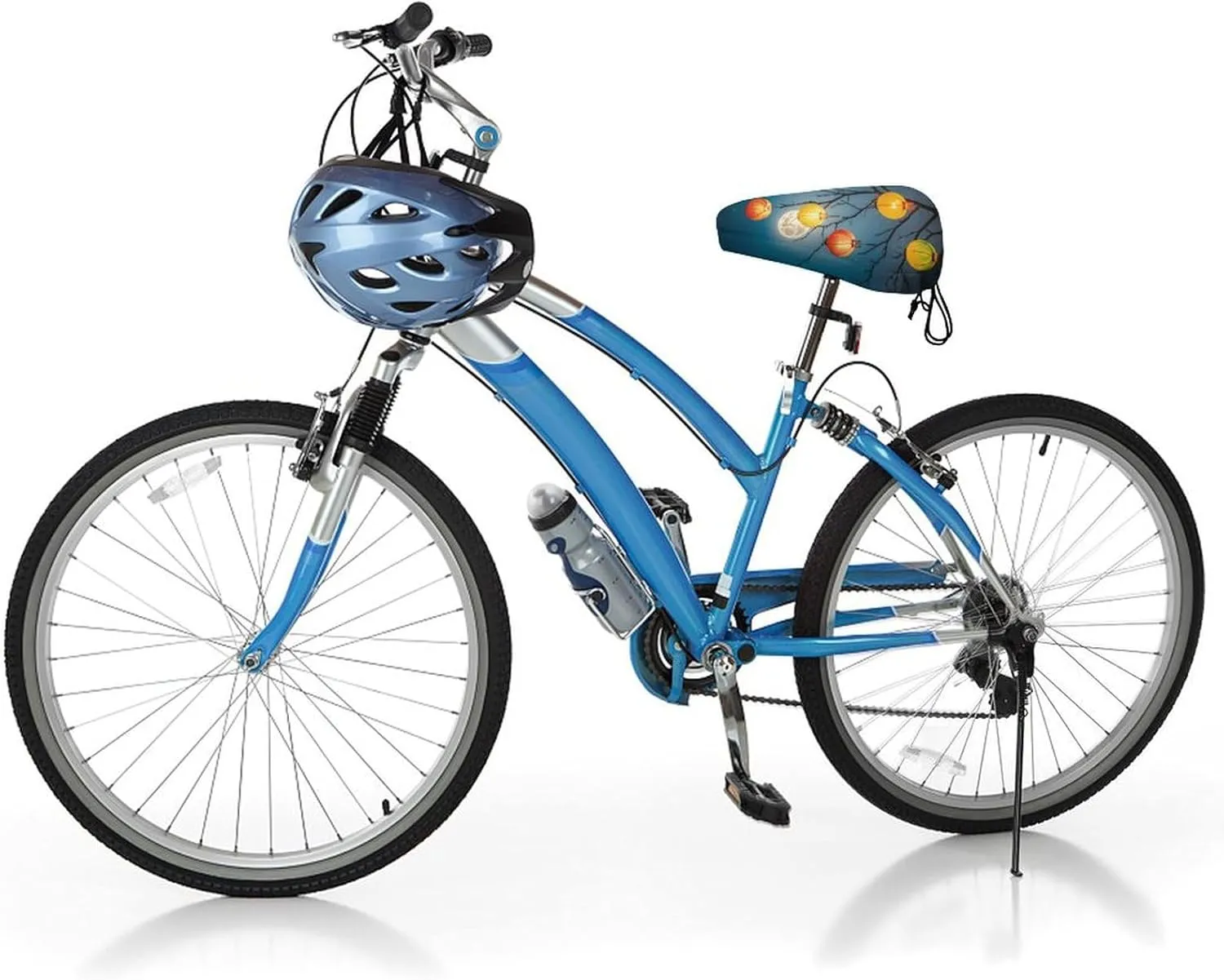 Bike Seat Cushion Comfort Washable Bike Seat Cover Lanterns Hanging from Trees Waterproof Bicycle Seat Covers Outdoor and Indoor Cycling