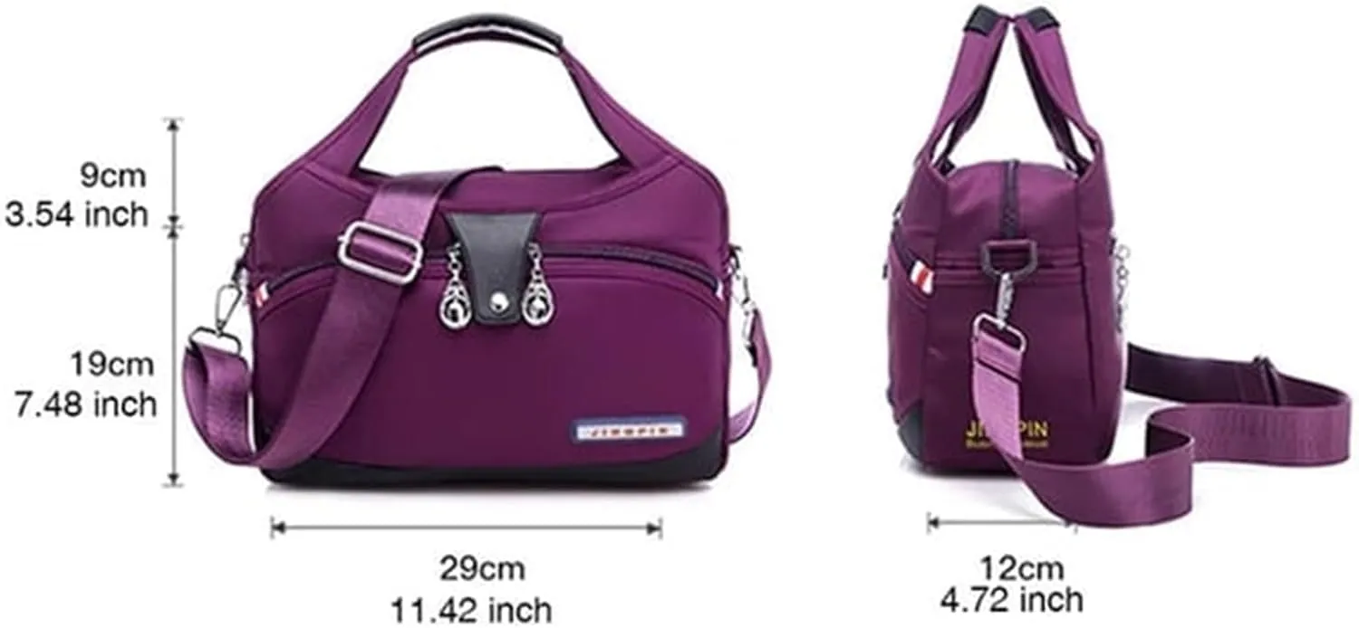Blaciokamith Crossbody Bag, Soft Side Lightweight Underseat Tote Bag, Waterproof Oxford Cloth Shoulder Bags