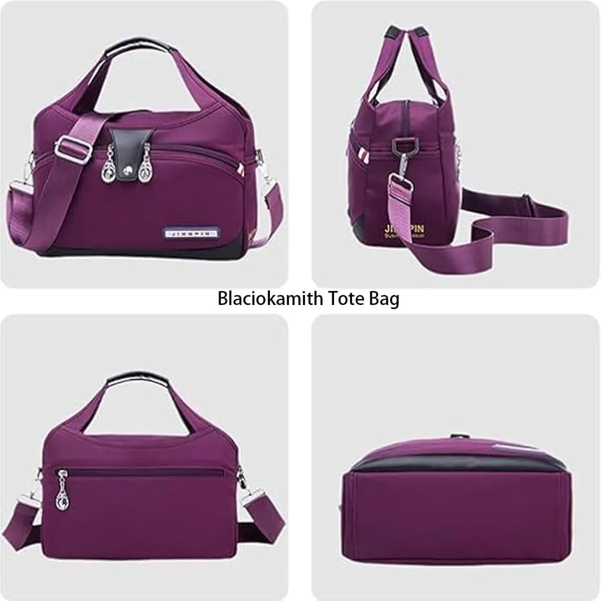 Blaciokamith Tote Bag, Blaciokamith Soft Side Lightweight Underseat Tote Bag, Fashionable Simple Messenger Bag, for Womens