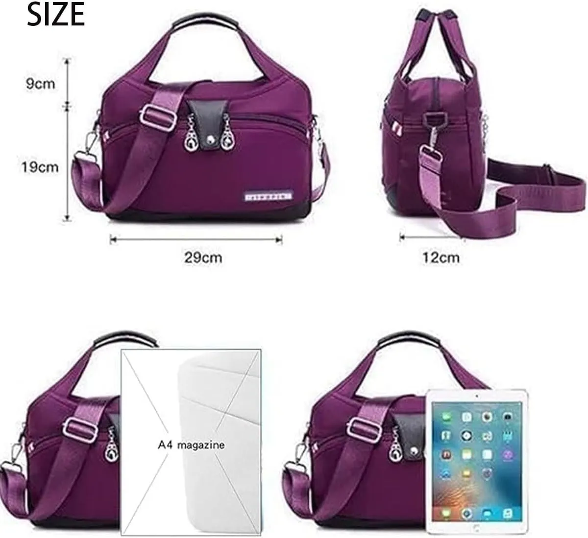 Blaciokamith Tote Bag, Blaciokamith Soft Side Lightweight Underseat Tote Bag, Fashionable Simple Messenger Bag, for Womens