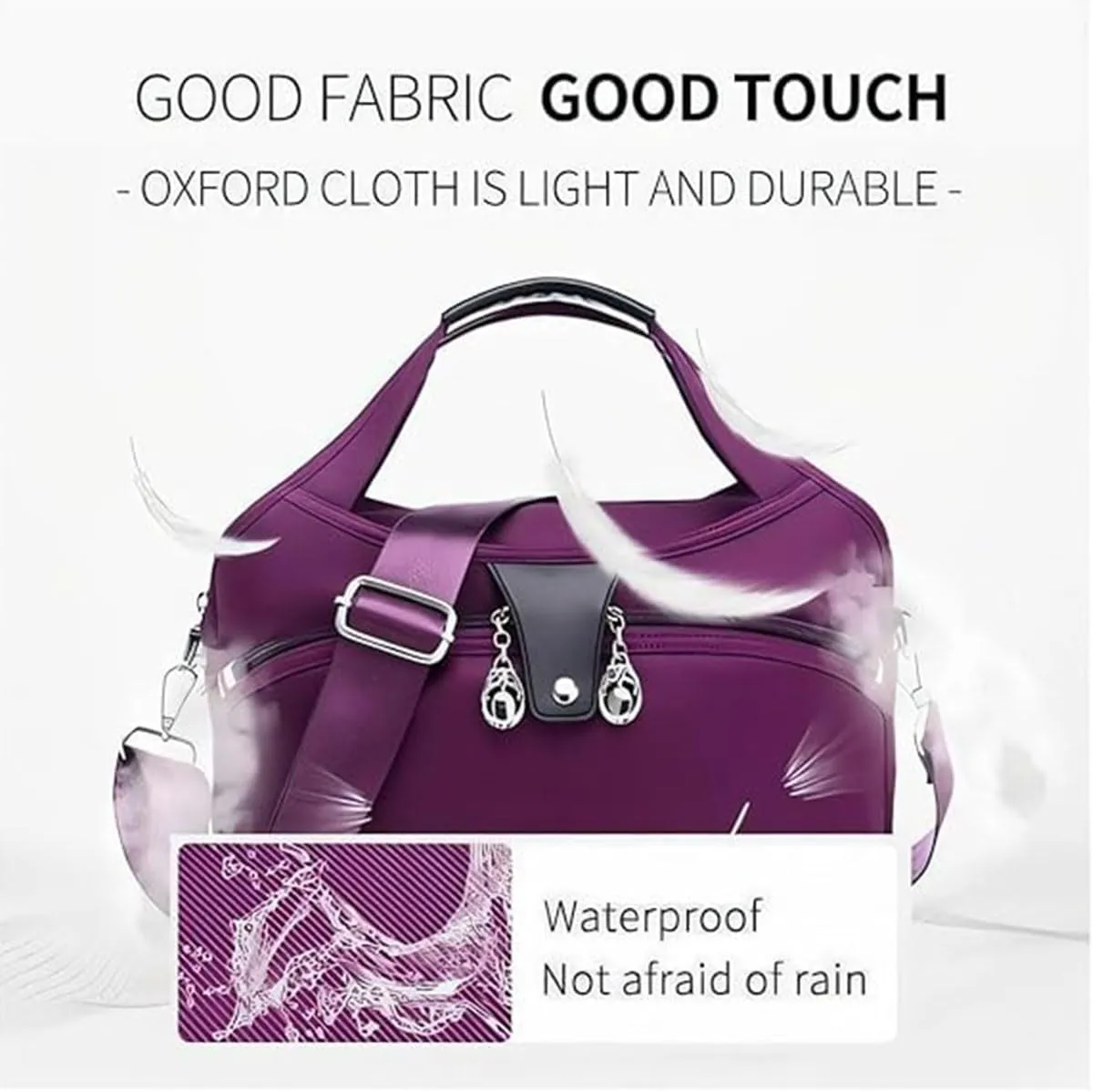 Blaciokamith Tote Bag, Blaciokamith Soft Side Lightweight Underseat Tote Bag, Fashionable Simple Messenger Bag, for Womens