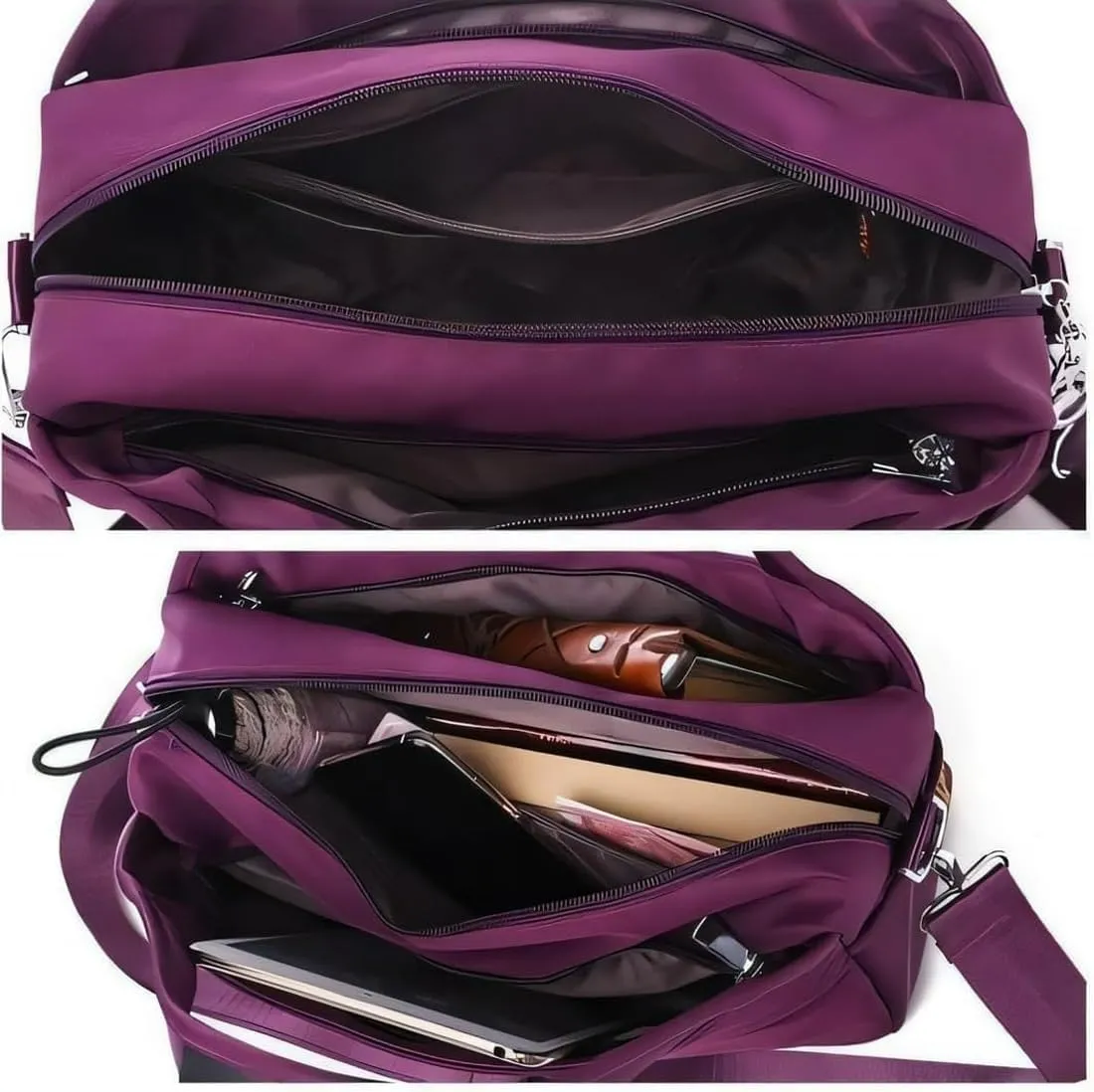 Blaciokamiths Tote Bag, Soft Side Lightweight Underseat Tote Bag, Multi-pocket Fashion Waterproof Crossbody, for Womens man