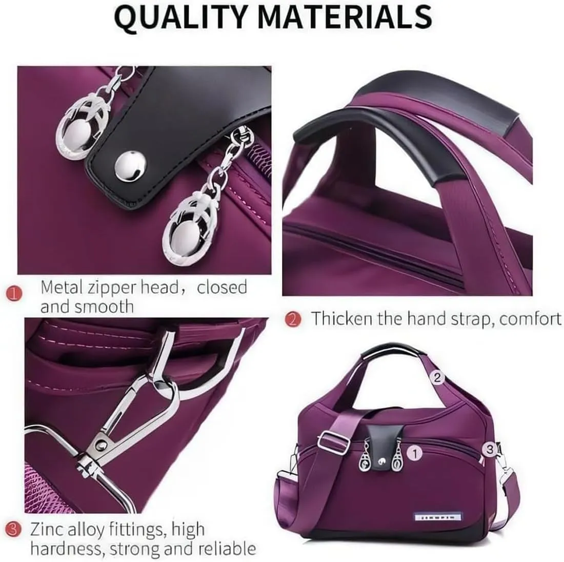 Blaciokamiths Tote Bag, Soft Side Lightweight Underseat Tote Bag, Multi-pocket Fashion Waterproof Crossbody, for Womens man