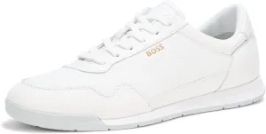 BOSS Men's Titanium Low Profile Leather Sneaker