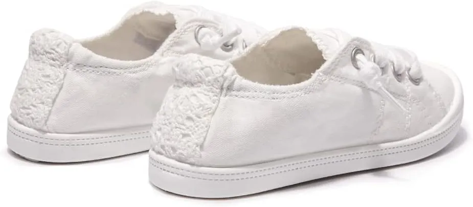 Boy and Girl Slip on Canvas Sneaker, Kids Low Top Casual Fashion Shoes, Comfy Lace up Walking Shoes