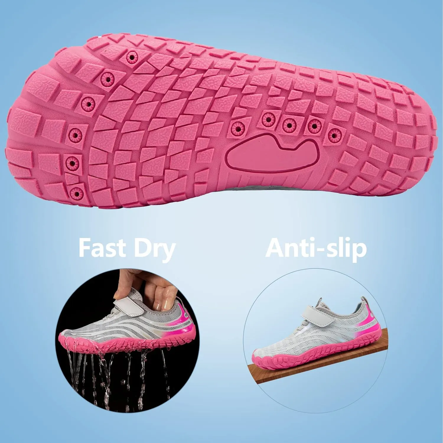 Boys & Girls Water Shoes Lightweight Comfort Sole Easy Walking Athletic Slip on Aqua Sock(Toddler/Little Kid/Big Kid)