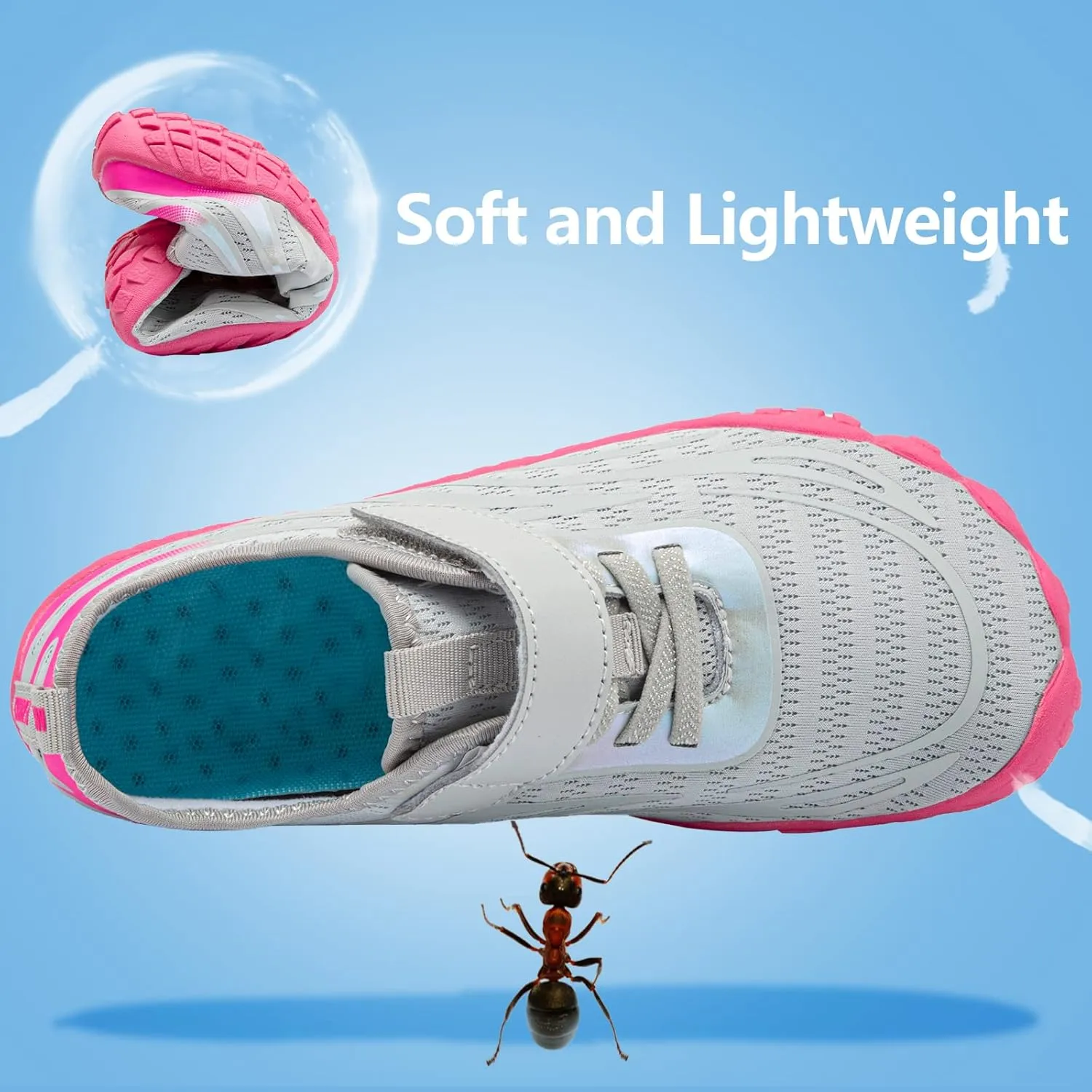 Boys & Girls Water Shoes Lightweight Comfort Sole Easy Walking Athletic Slip on Aqua Sock(Toddler/Little Kid/Big Kid)