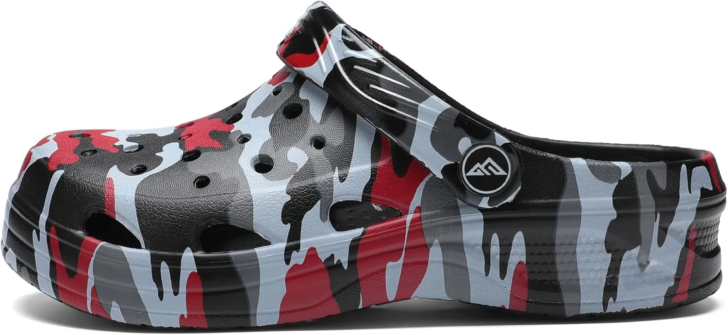 Boys Girls Camo Garden Clogs: Comfortable Slip-On Beach Sandals for Littele Kid/Big Kids and Sizes