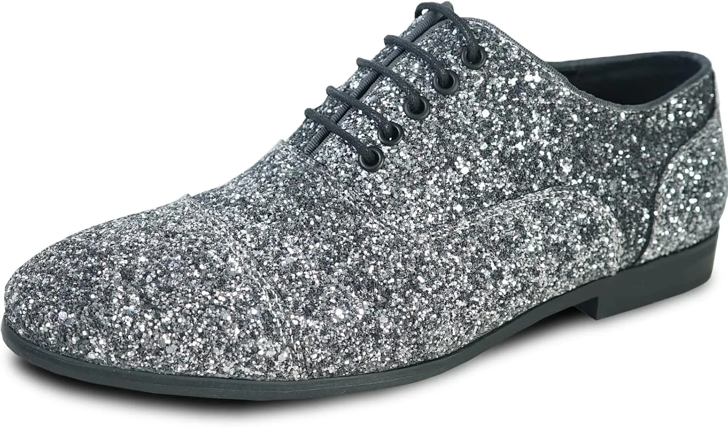 bravo! Men Dress Shoe Prom Slip-on Loafer Lace-up Oxford Cap Toe Metallic Glitter for Wedding Prom Black Blue Green Gold Pink Pewter Purple Silver Red