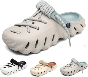 Breathable Hollow Design Men's Garden Clogs - Comfortable non-slip couple beach shoes for sports, canoeing and rafting