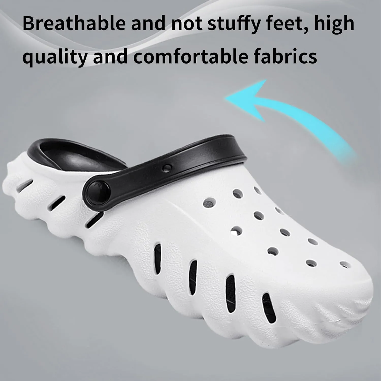 Breathable Hollow Design Men's Garden Clogs - Comfortable non-slip couple beach shoes for sports, canoeing and rafting