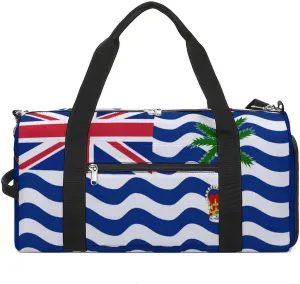 British Indian Ocean Territory Flag Sports Gym Bag for Boys Girls with Shoe Compartment Carry On