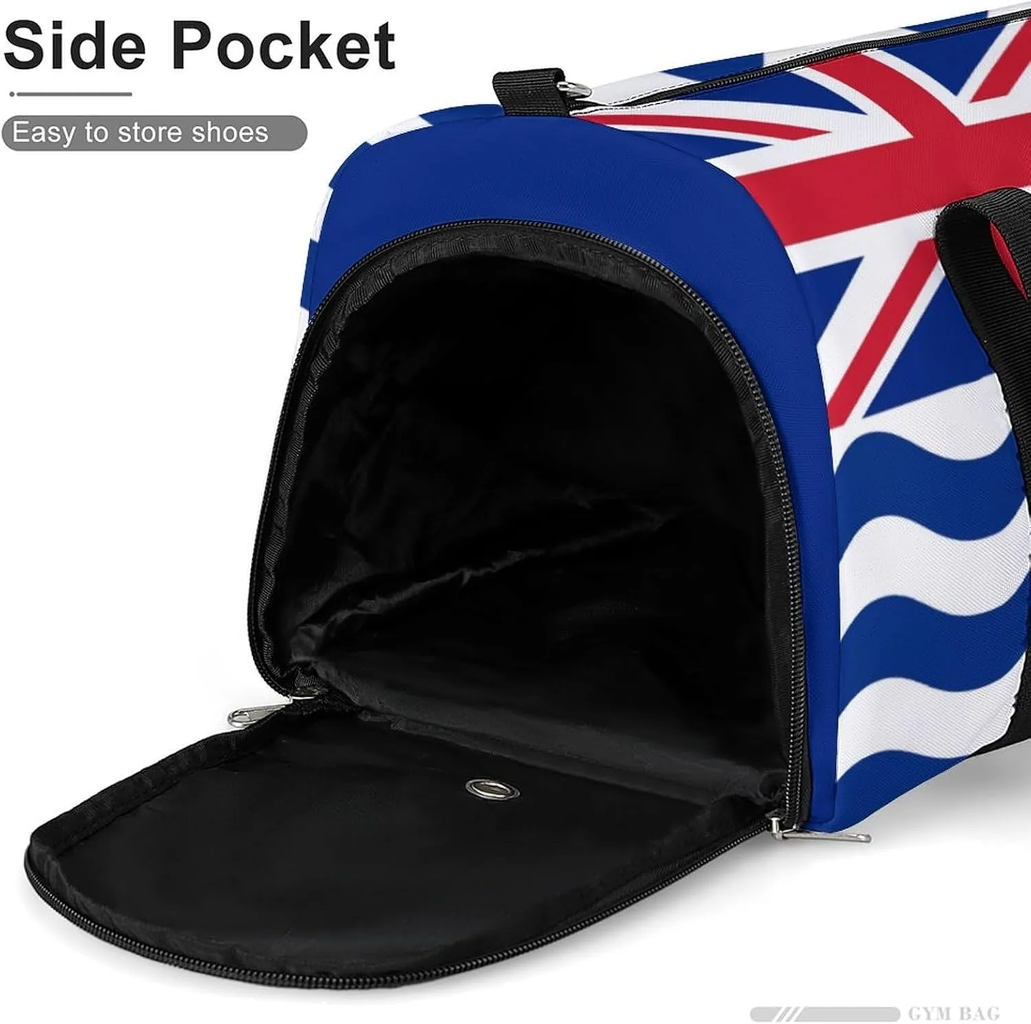 British Indian Ocean Territory Flag Sports Gym Bag for Boys Girls with Shoe Compartment Carry On