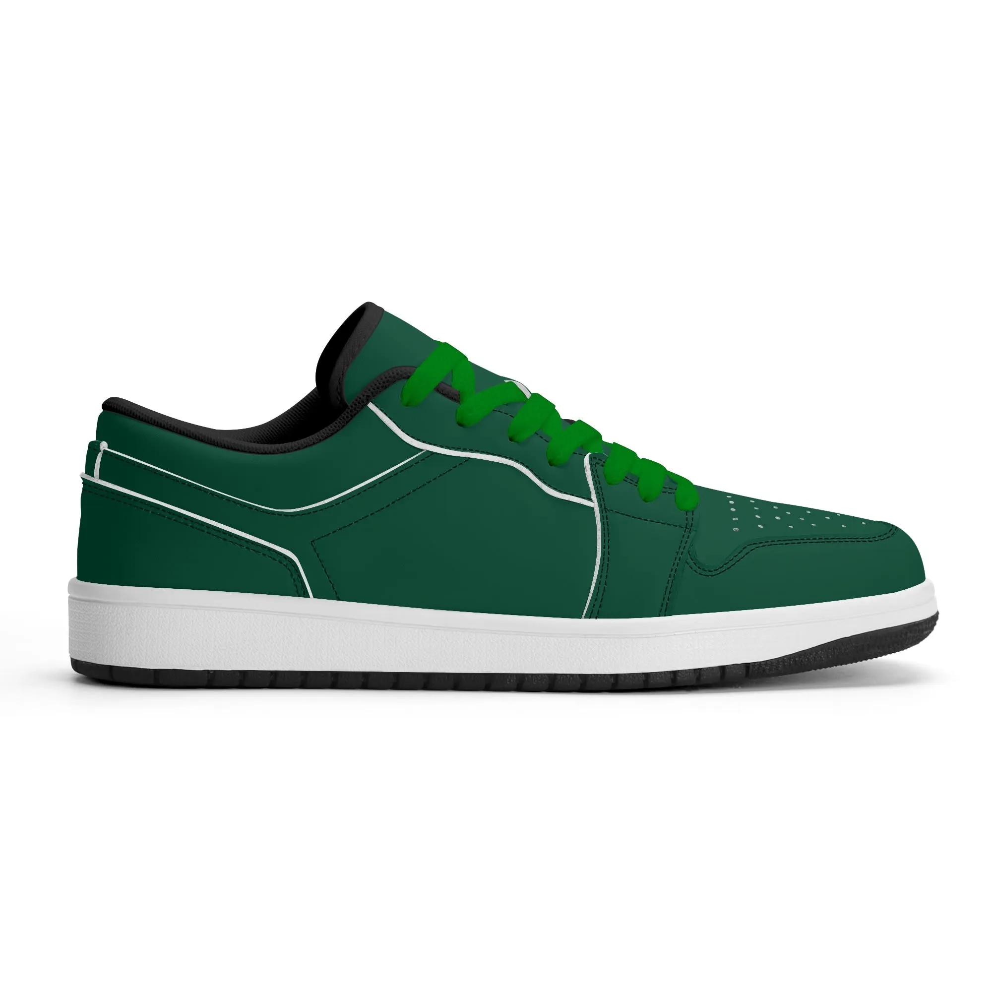 British Racing Green Low Top Leder Sneaker für Damen