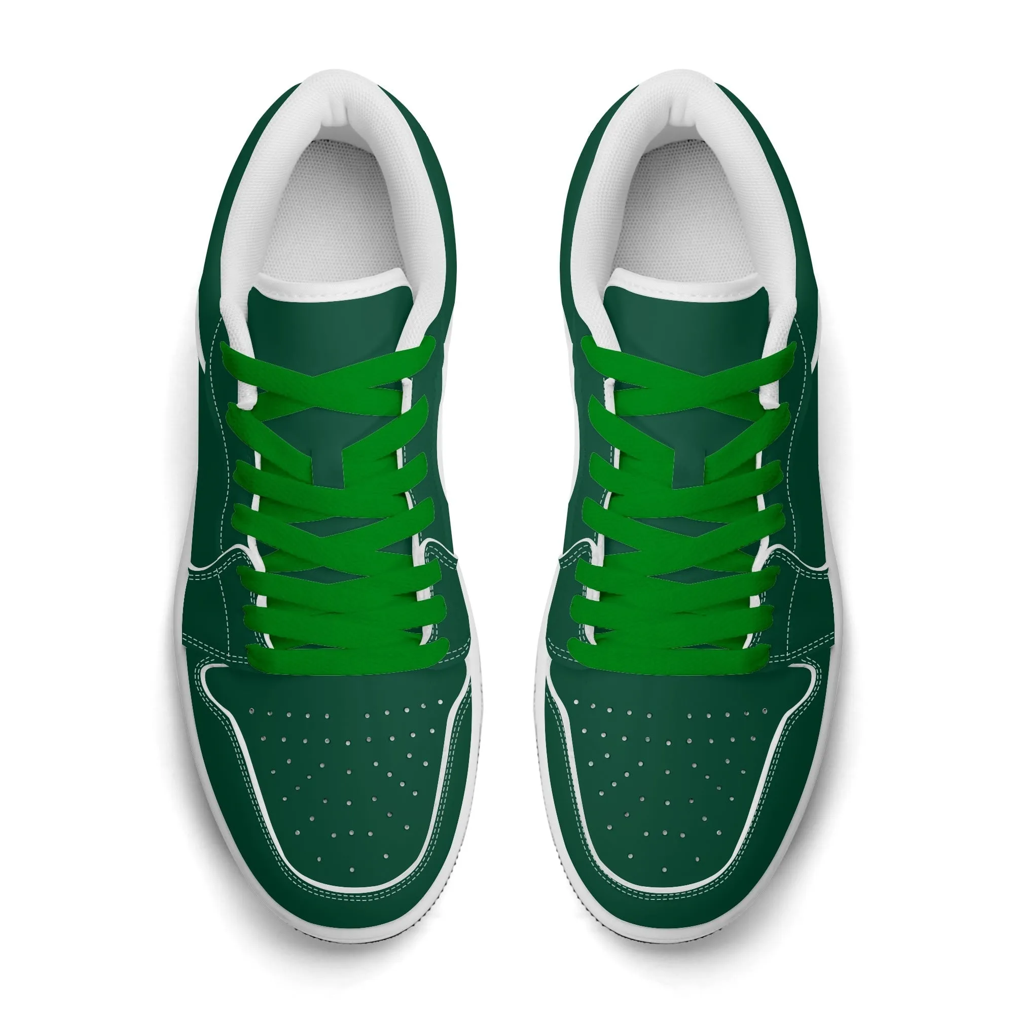 British Racing Green Low Top Leder Sneaker für Damen
