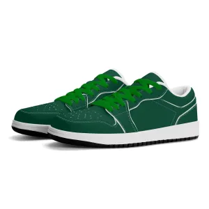 British Racing Green Low Top Leder Sneaker für Damen