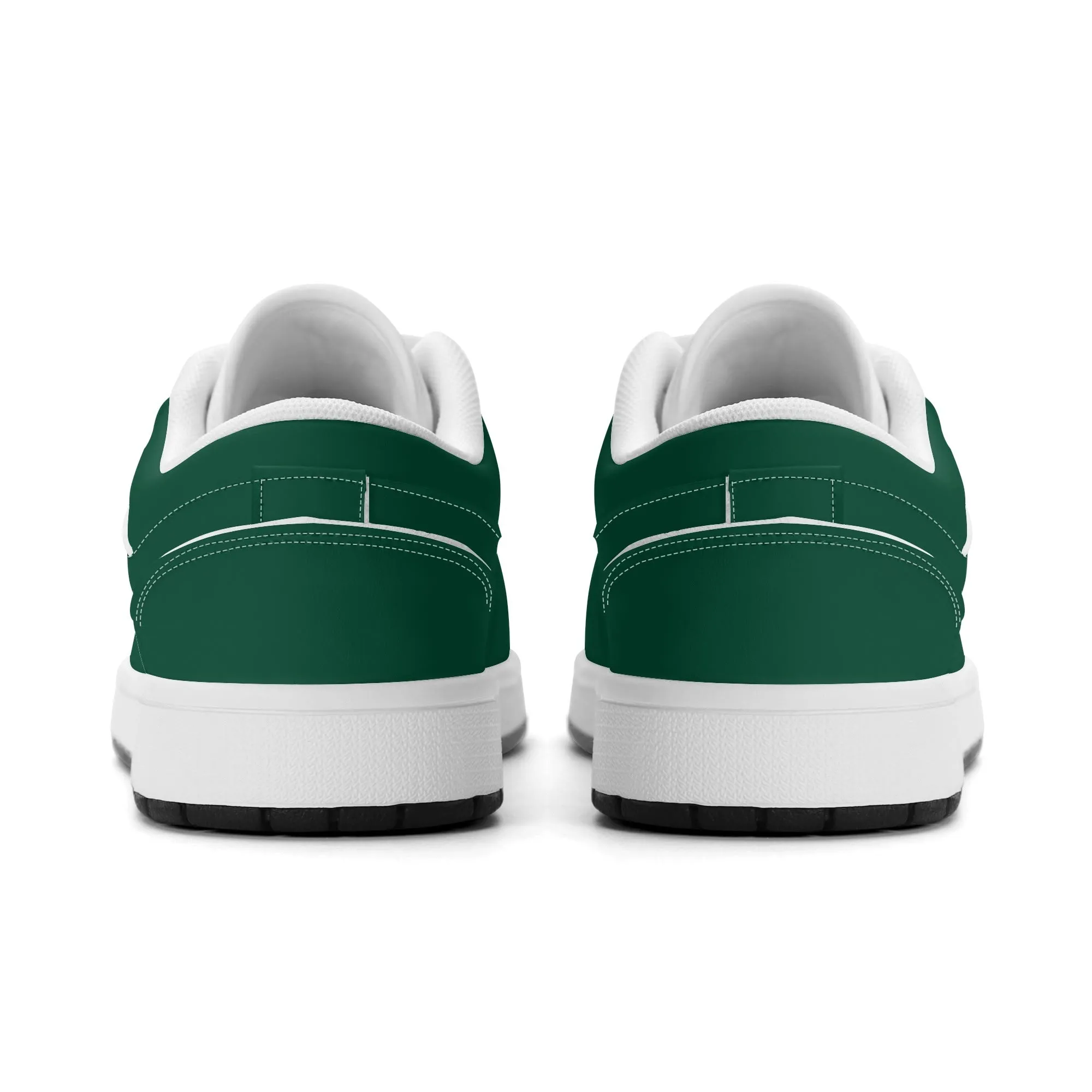 British Racing Green Low Top Leder Sneaker für Damen