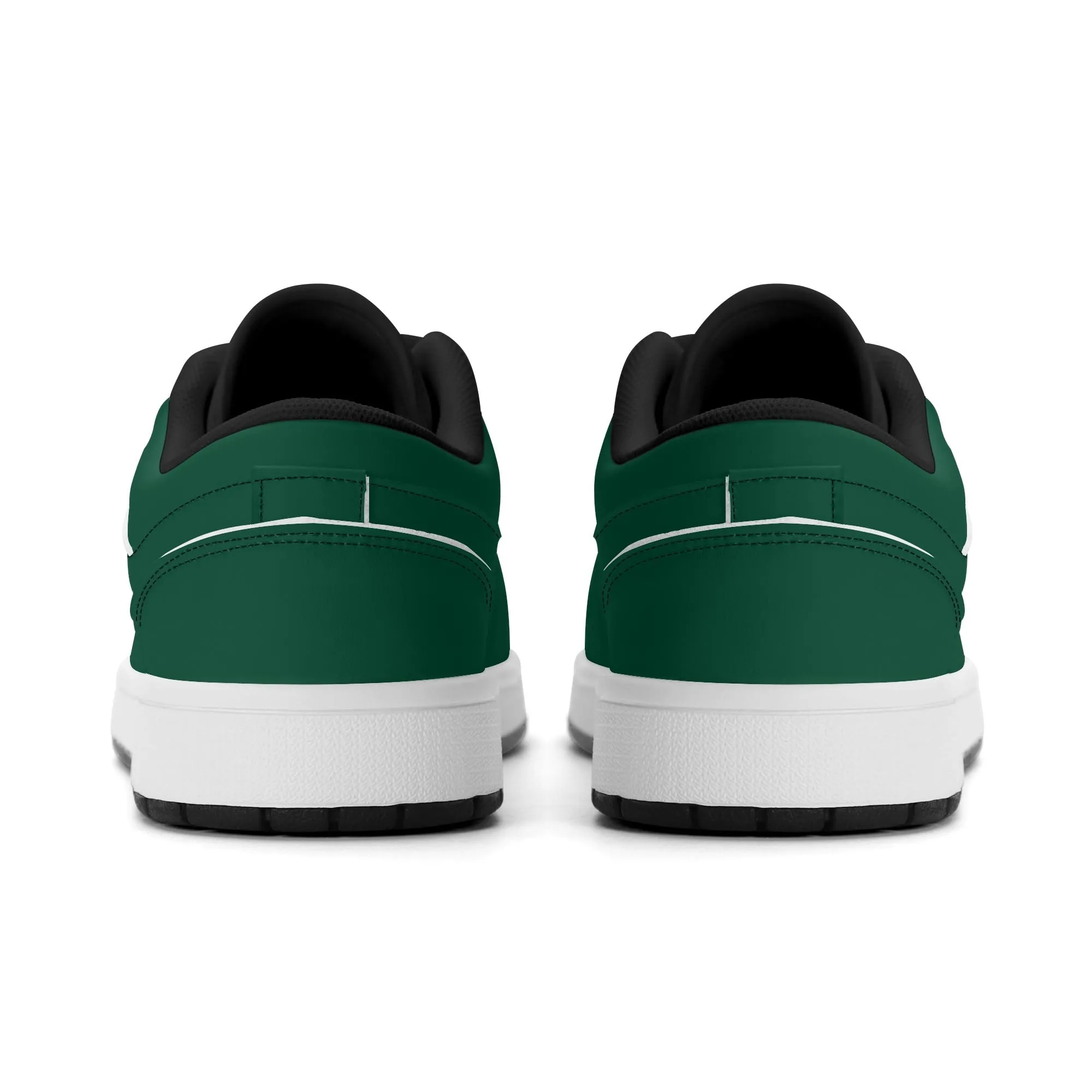 British Racing Green Low Top Leder Sneaker für Damen