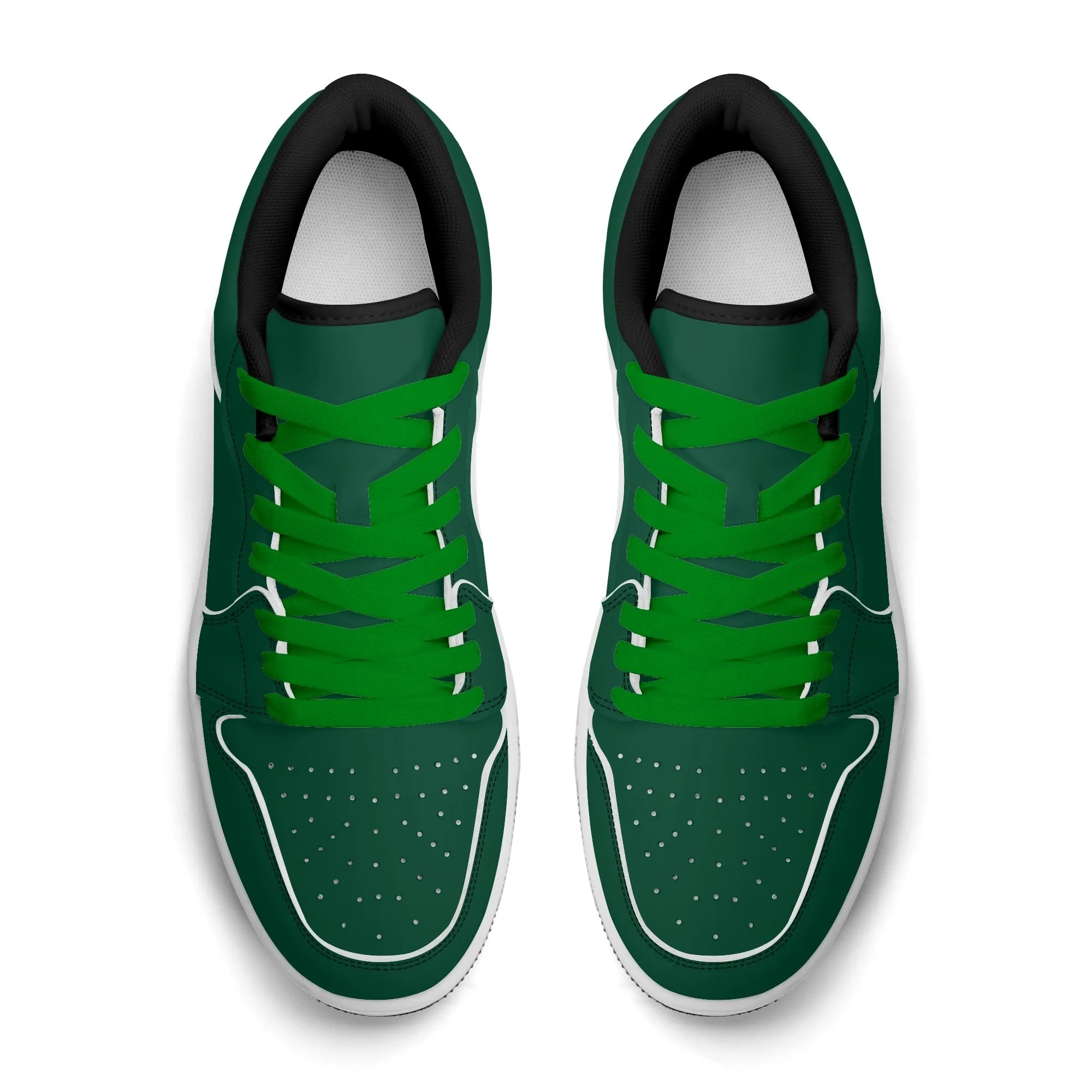 British Racing Green Low Top Leder Sneaker für Damen