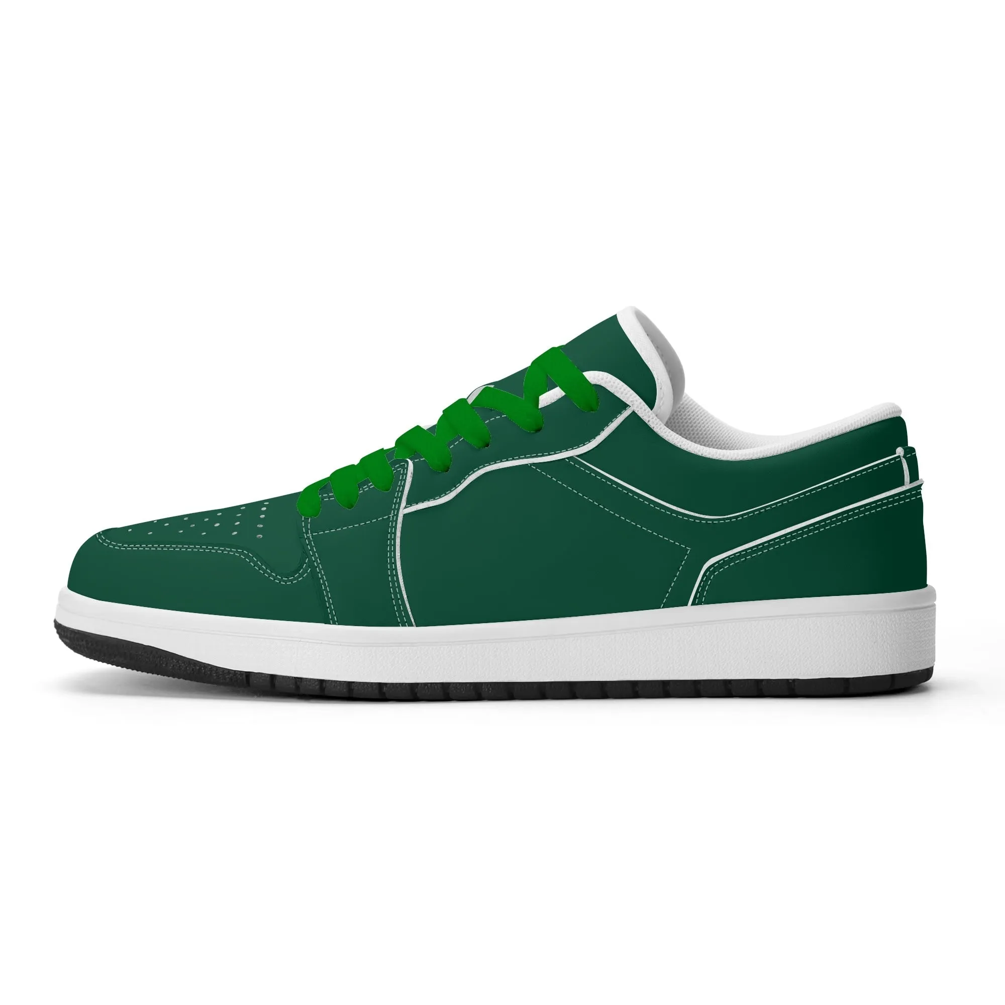 British Racing Green Low Top Leder Sneaker für Damen