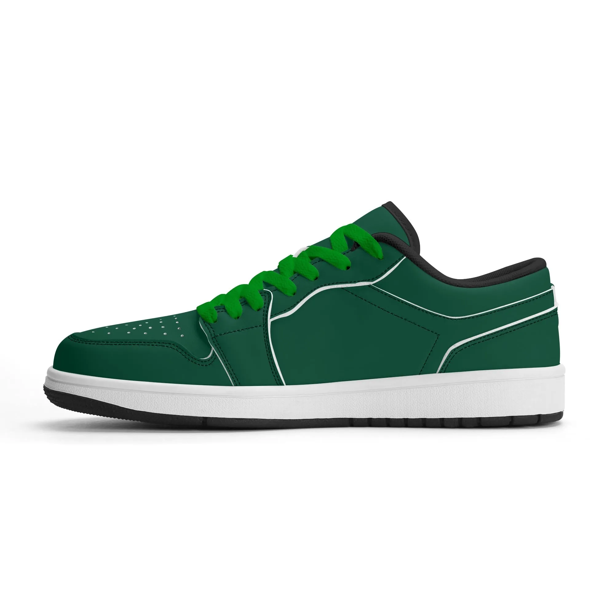 British Racing Green Low Top Leder Sneaker für Damen