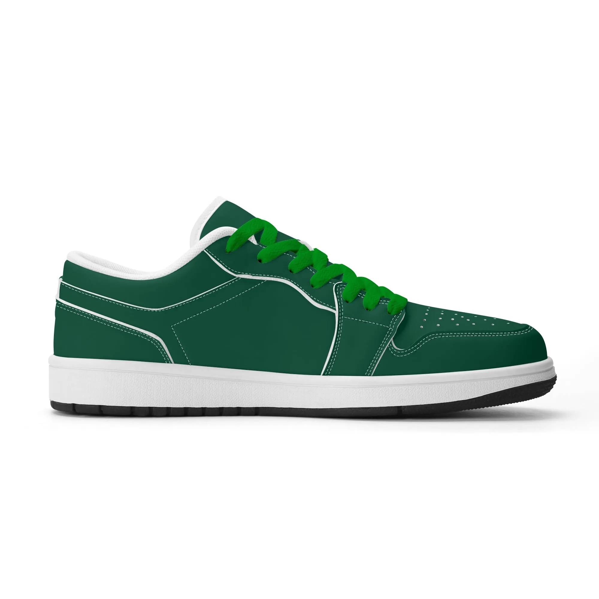 British Racing Green Low Top Leder Sneaker für Damen