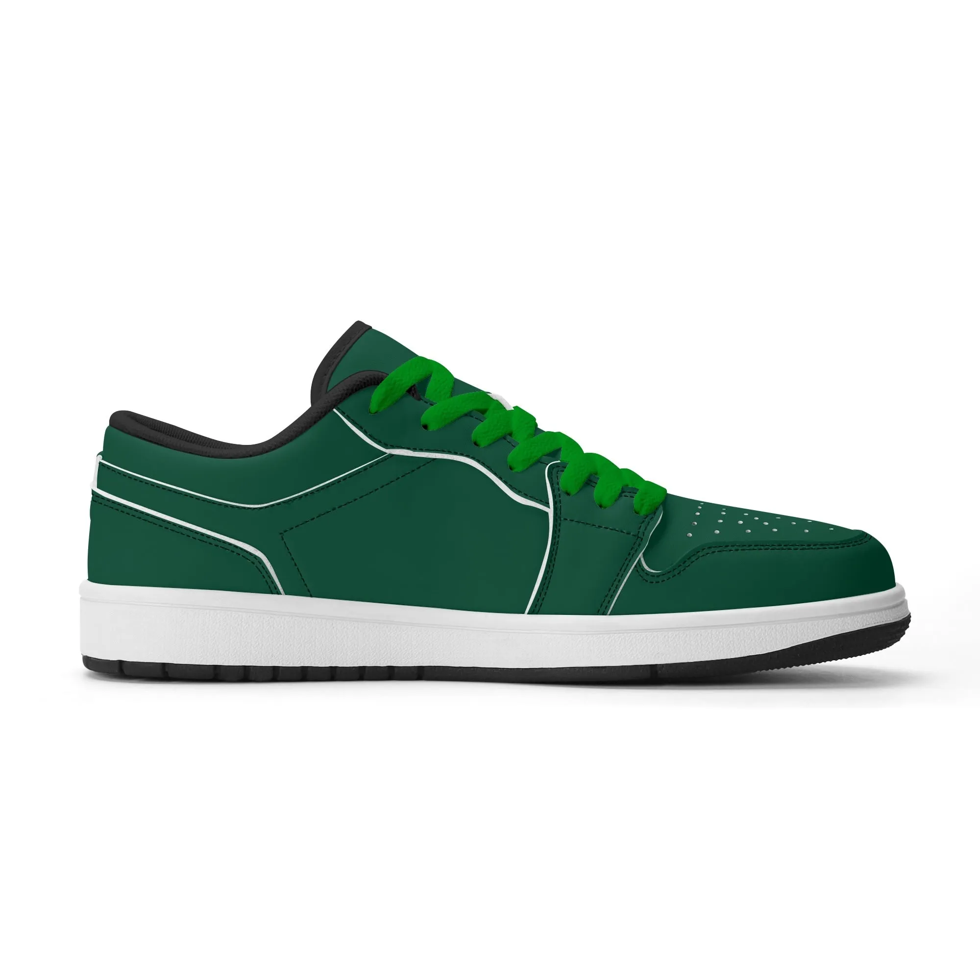 British Racing Green Low Top Leder Sneaker für Damen