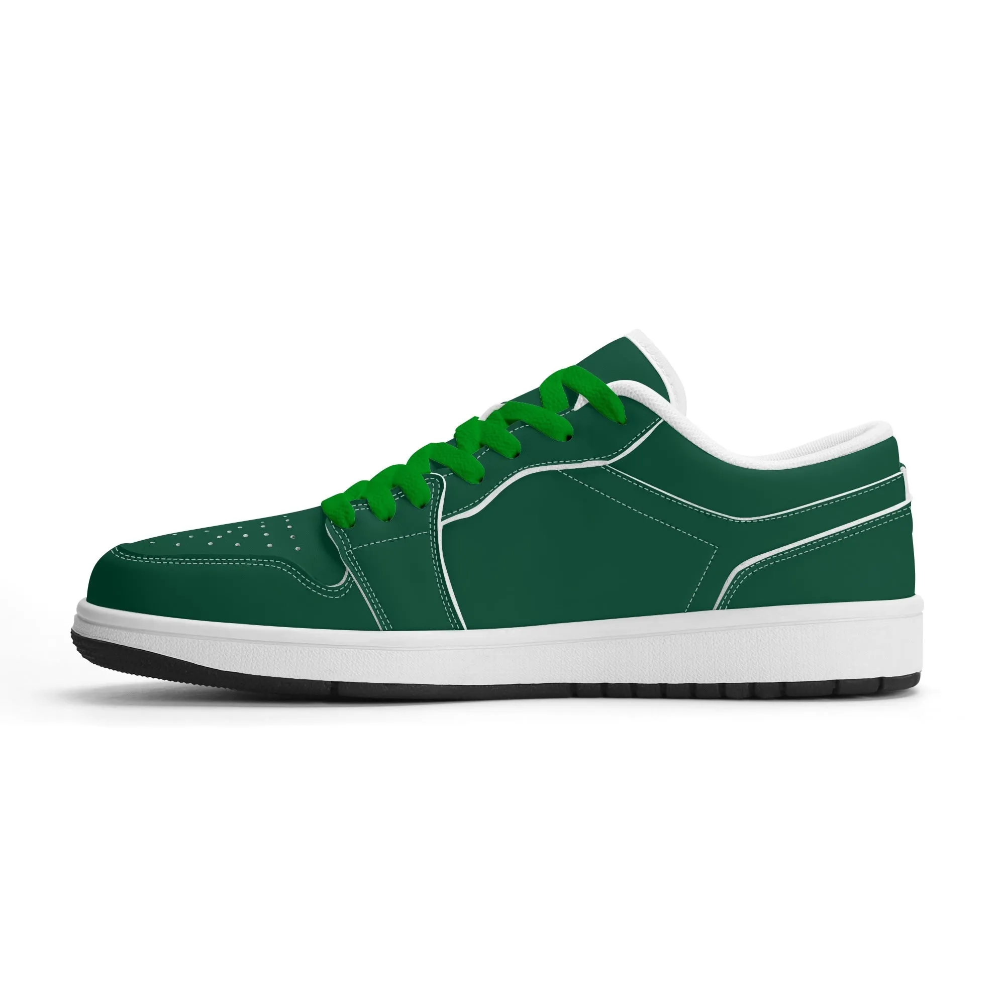 British Racing Green Low Top Leder Sneaker für Damen