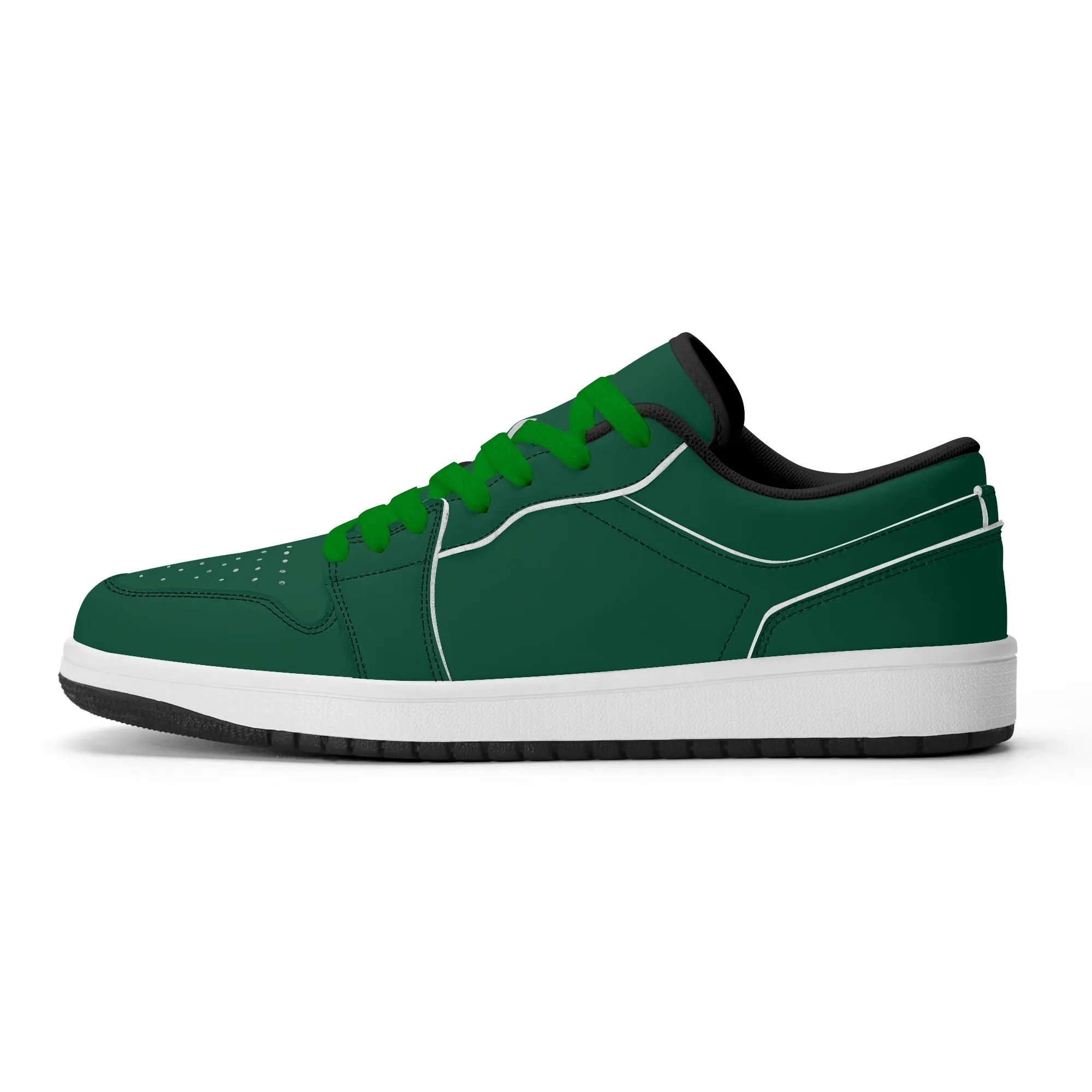 British Racing Green Low Top Leder Sneaker für Damen