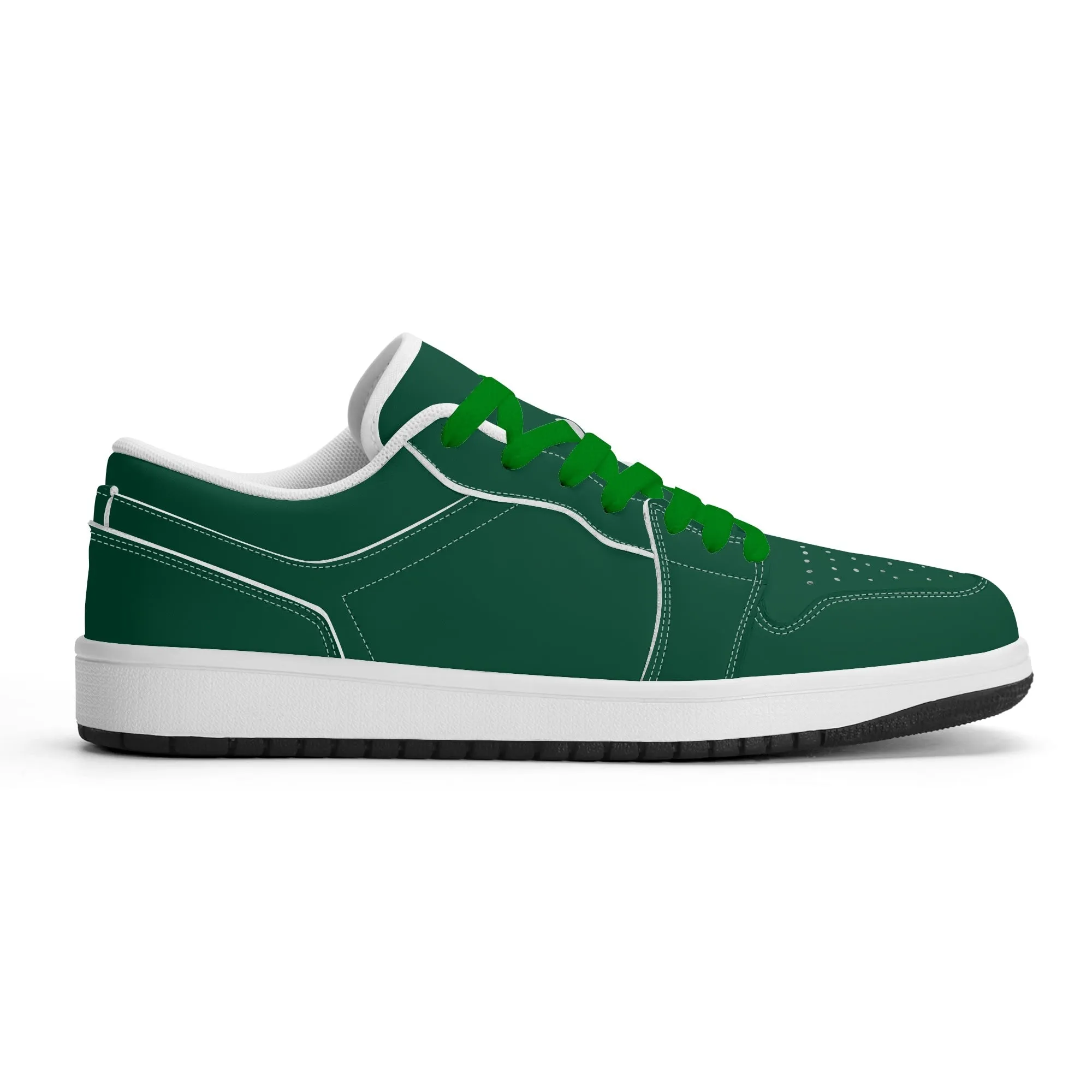 British Racing Green Low Top Leder Sneaker für Damen