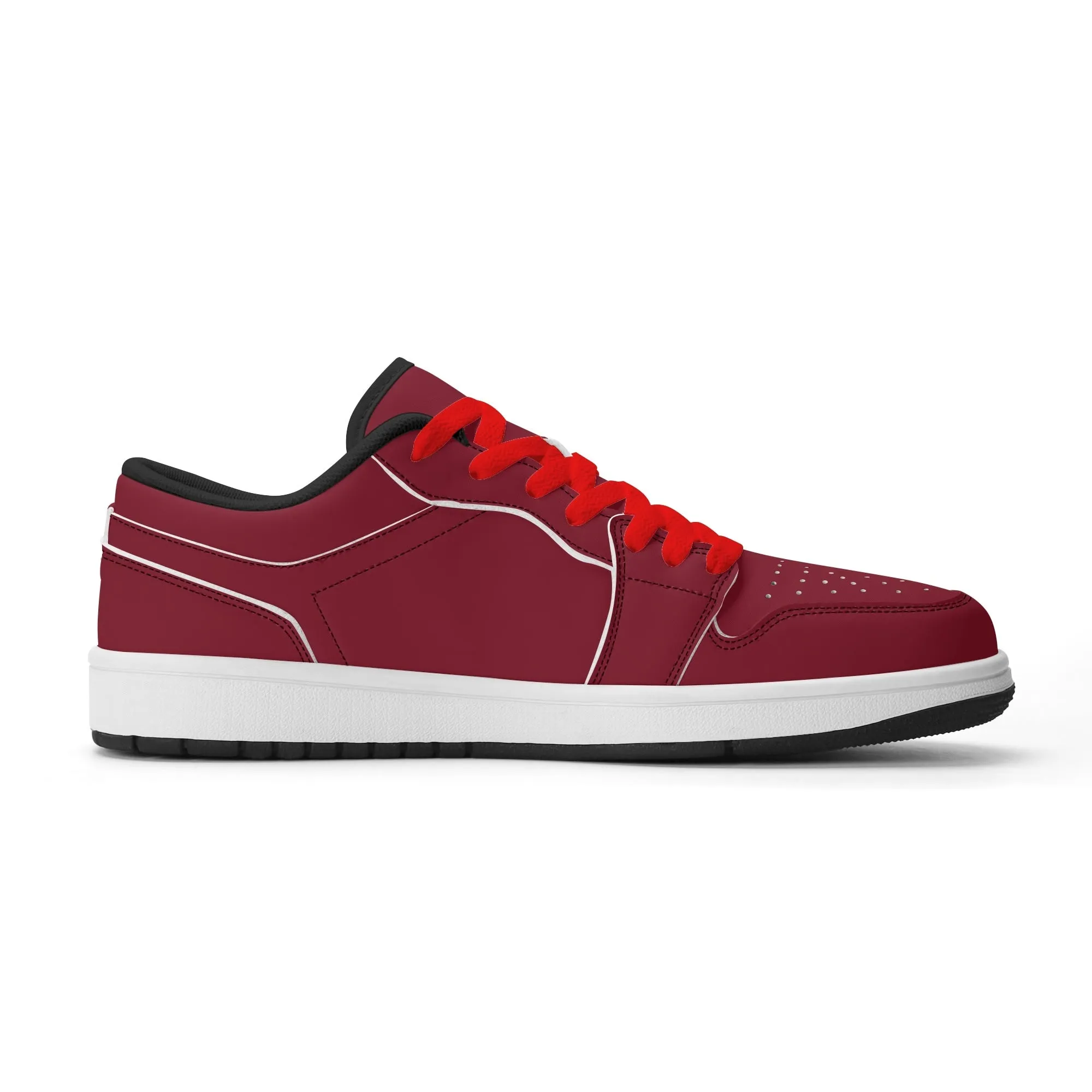 Burgund Low Top Leder Sneaker für Damen