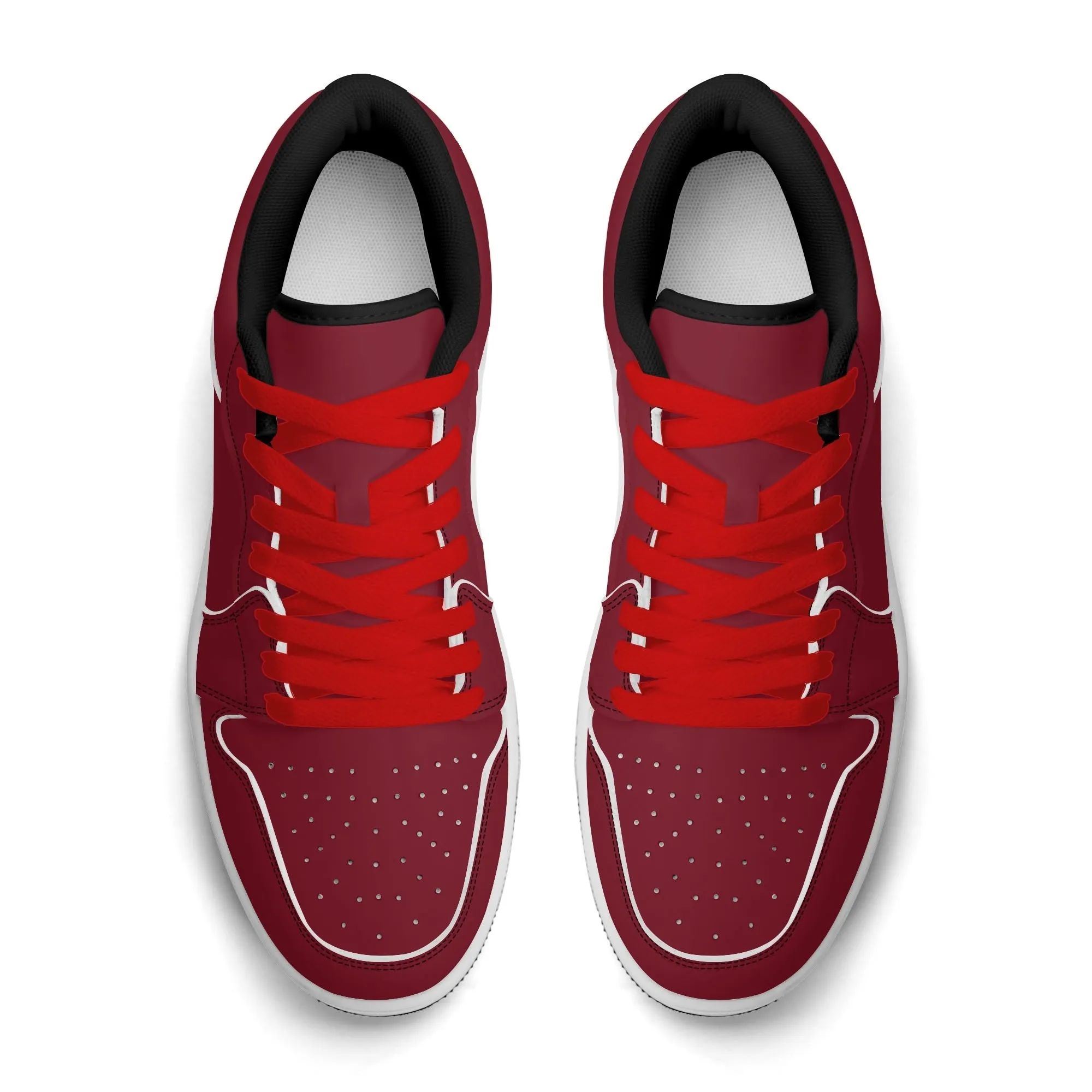 Burgund Low Top Leder Sneaker für Damen